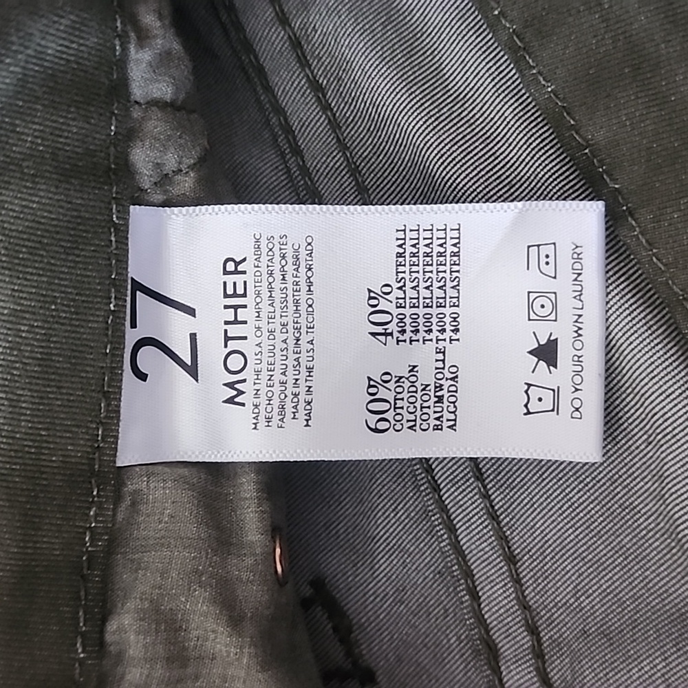 Mother The Looker Cropped Skinny Jeans in Army Green Size 27 - Picture 7 of 13